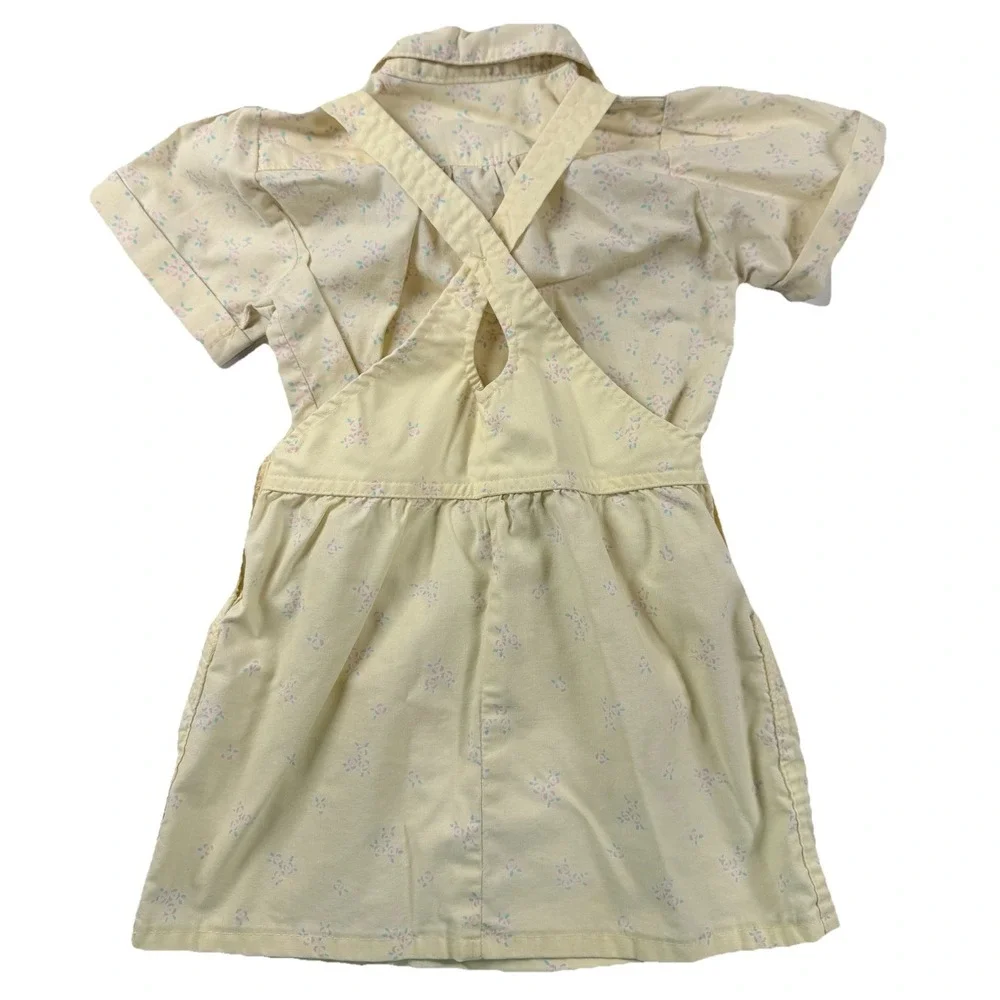 Vintage OshKosh B'Gosh Skirtall Overall Dress 3T Floral USA Matching‎ Set 90s